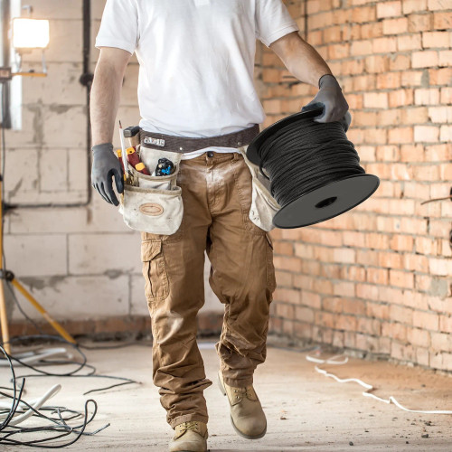 Durable Nylon Cord, 3/16 inch x 1000 ft, 32-Strand Design, 720 LBS Load Capacity, Multi-Purpose Rope for Outdoor Adventures, Tree Work, and Emergency Situations, Black