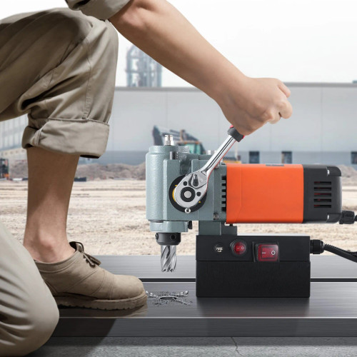 VEVOR Magnetic Drill Press – 1300W Low Profile Mag Drill, Portable Drilling Machine with Cooling Device & Overload Protection, Industrial Equipment Installation Tool