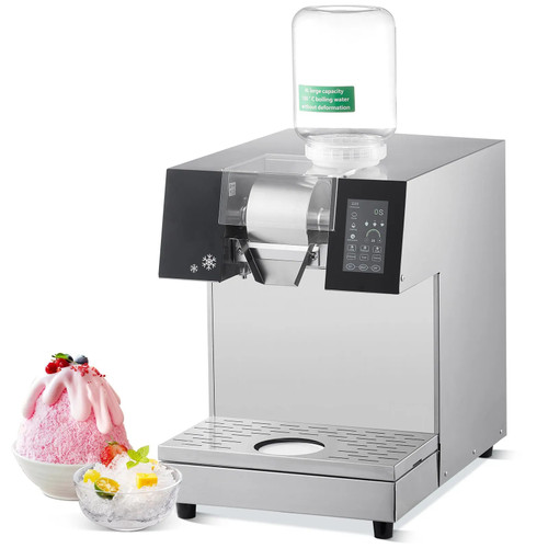 Commercial Snowflake Ice Machine - 529 lbs/24h Output, Stainless Steel Ice Shaver, Electric Snow Cone Maker with Liquid Cooling System, Touch Control Panel