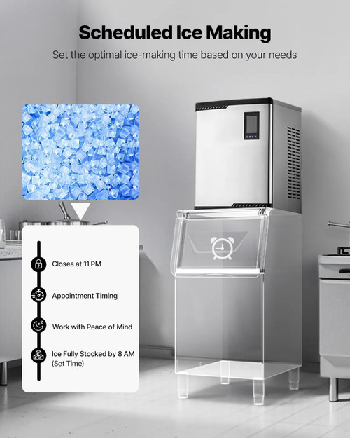 Commercial Ice Maker Machine – Head Only, 800 lbs/24h Output, Self‑Cleaning, Adjustable Thickness, Scheduled Ice‑Making, Touchscreen Control