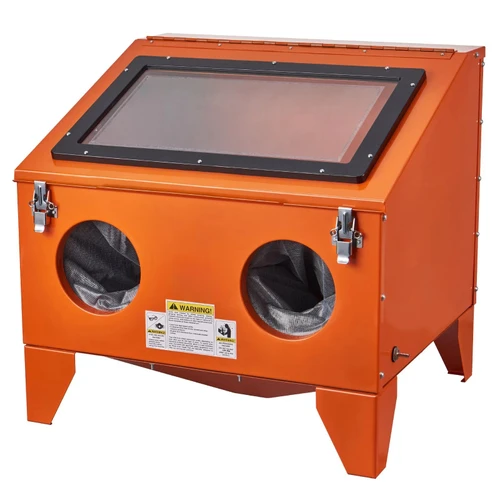 40 Gallon Portable Benchtop Sandblasting Cabinet, 40-120 PSI, Heavy-Duty Steel, Blasting Gun & 4 Ceramic Nozzles