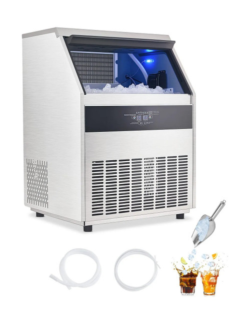 440 lbs/24H Commercial Ice Maker, 88 lbs Storage, 160 Cubes per Cycle, LED Display & Auto Self-Cleaning