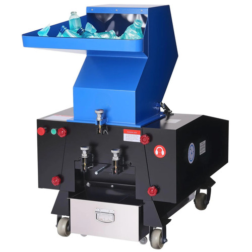 10HP/7.5KW Plastic Shredder Crusher, 250–450 kg/h Capacity, 14 SKD‑11 Blades, 10mm Mesh, 220V 3‑Phase Recycling Machine