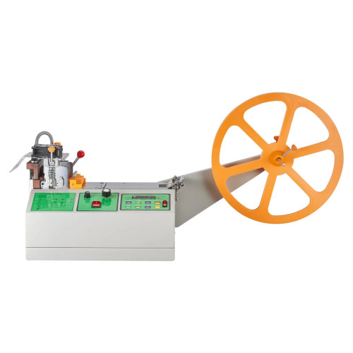 Automatic Webbing Cutting Machine, Hot & Cold Ribbon Cutter, Adjustable Temperature, LCD Display, 1-85mm Width, 1-99999mm Length