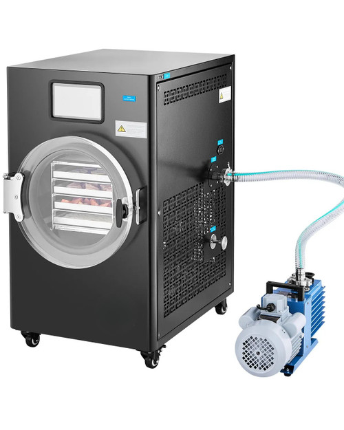 Vacuum Freeze Dryer Machine, 8.8–13.2 lbs/Batch, 4‑Layer Trays, Touch Screen Control, Black