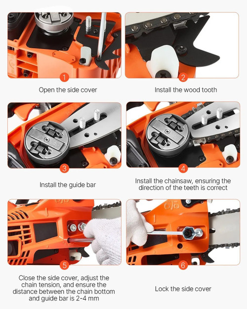 Gas Chainsaw, 25.4CC Engine, 12" Bar, 1.2HP Power