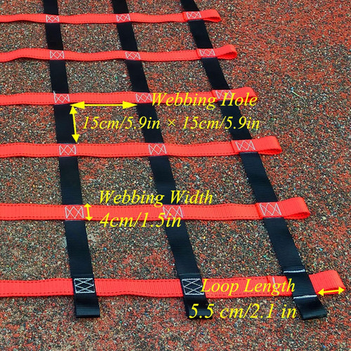 Climbing Cargo Net, Heavy‑Duty Playground & Ninja Course Accessory, Size: 3×3 ft (0.9×0.9 m)