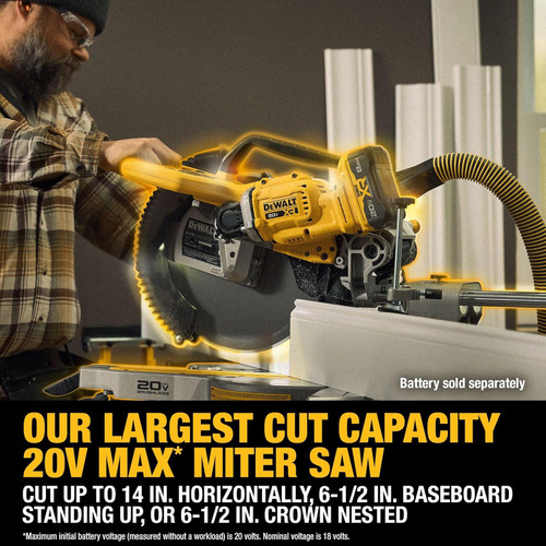 DEWALT 20V MAX XR 12 inch Double Bevel Sliding Miter Saw, Cordless, Tool Only (200-DCS785B)