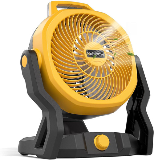 Battery Powered Fan Compatible with Dewalt 20V Max Battery, 750 CFM Cordless Jobsite Fan with AC Adapter, Brushless Motor Portable Shop Fan for Camping, Garage, Workshop, Outdoor (Tool Only)