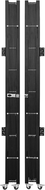 Double Folding Security Gate, 87" H x 150" W Folding Door Gate, Steel Accordion Security Gate, Flexible Expanding Security Gate, 360° Rolling Barricade Gate, Scissor Gate or Door with Keys