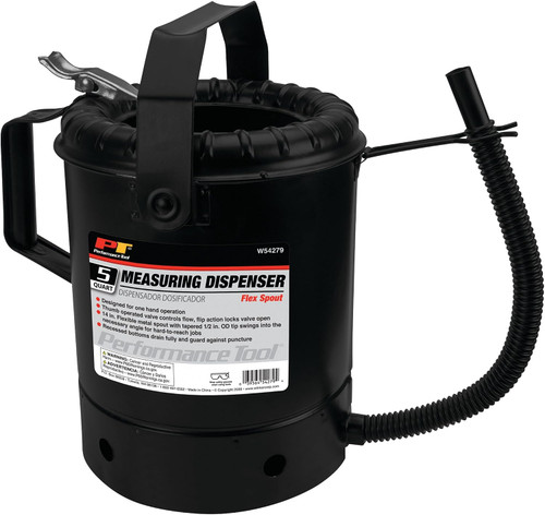 Performance Tool W54279 5-Quart Flex-Spout Measuring Dispenser Black