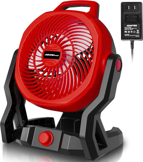 Battery Powered Fan Compatible with Milwaukee M18 18V Battery | Travel Camping Fan Portable with Variable Speed, Silent Low Noise, for Workshop Garage Jobsite Use (AC Adapter Included)