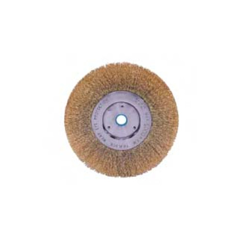 6in. Narrow Crimped Wire Wheel, .0118 Brass, 5/8in -1/2in A.H.