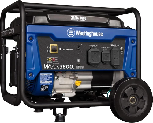 Westinghouse WGen3600c 4650 Peak Watt Portable Generator, RV Ready 30A, CO Sensor