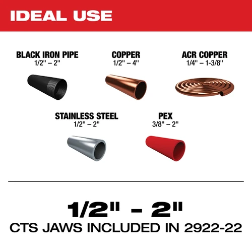 Milwaukee M18™ FORCE LOGIC™ Press Tool w/ ONE-KEY™ w/ 1/2"-2" CTS Jaws 2922-22