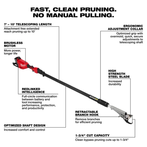 Milwaukee M18™ Brushless Telescoping Pole Pruning Shears Kit 3008-21