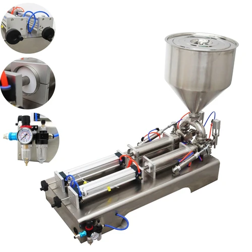 Double head pneumatic paste and liquid filling machine