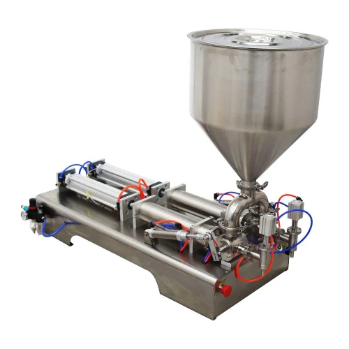 Double head pneumatic paste and liquid filling machine