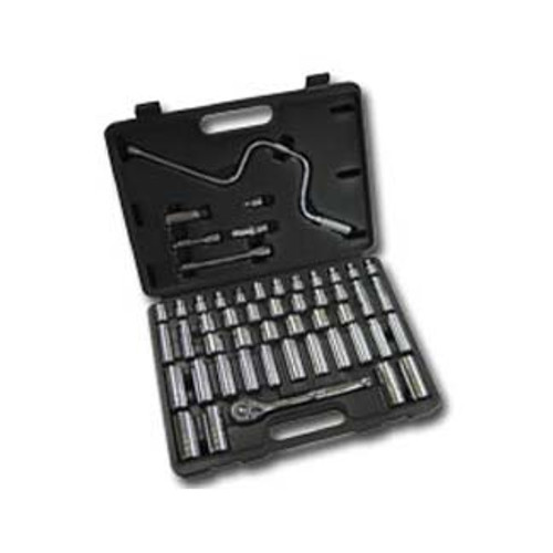 51 Piece 3/8 in  Drive 6 Point SAE and Metric Socket Set