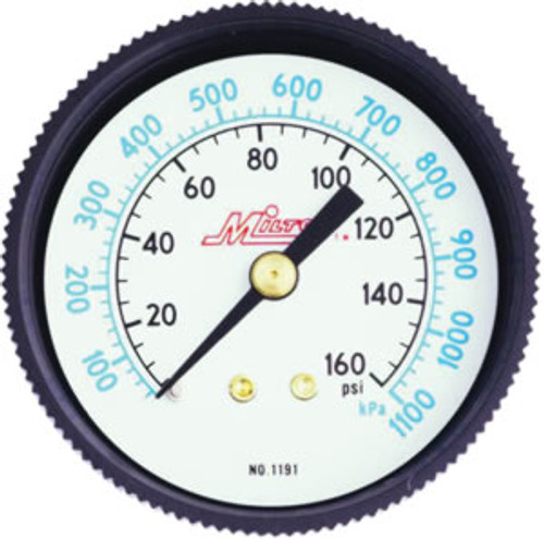 Air Pressure Gauge - 1/4" Center Back, 0-300 PSI MIL1192