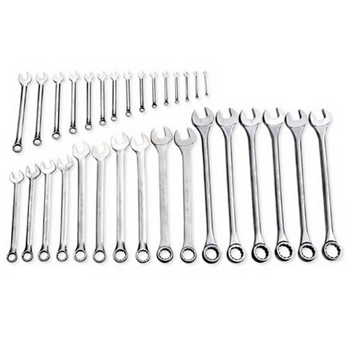 12-PT COMBINATION CHROME WRENCH SET 5/16 IN to 2-1/2 IN 31 PC 120090