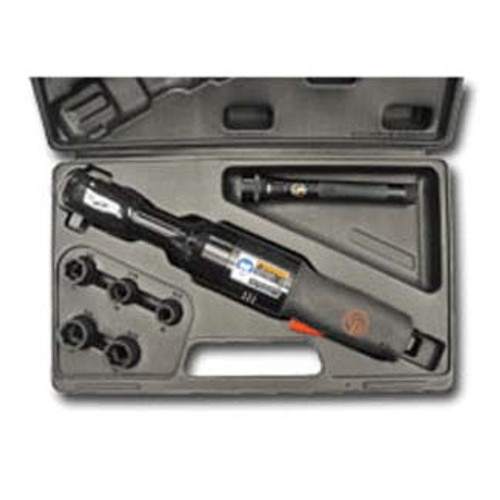 3/8in. super heavy duty air ratchet kit w/ flashlight and sockets
