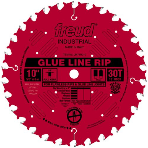 Freud 10-Inch 30 Tooth TCG Glue Line Ripping Saw Blade LM74R010