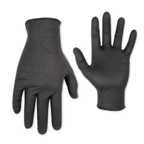Black Nitrile Disposable Gloves, Non powdered, 100/Box (Large)