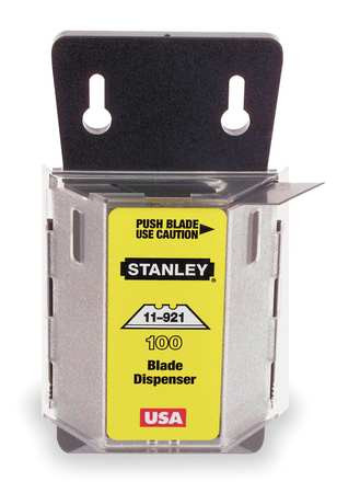STANLEY Utility Blades With Dispenser, PK 100 11-921A