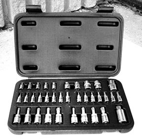 35-Piece Torque Bit & E-Socket Set - Tamper Proof Star Bits For Mechanics & DIY
