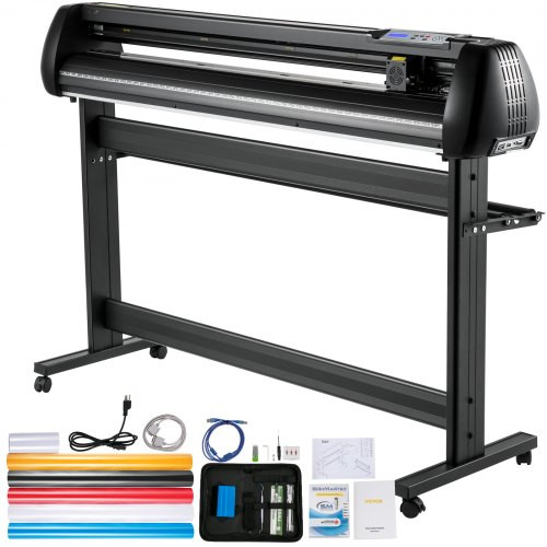 VEVOR Vinyl Cutter Machine 53 in. Cutting Machine LCD Panel Vinyl Cutter Plotter Machine Bundle for Sign Making, Black