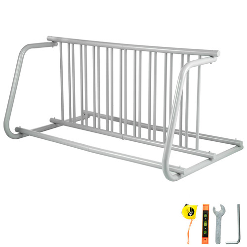 10 Holders Floor Bike Rack, 59" Length AllSteel Grid Bike Rack, 10