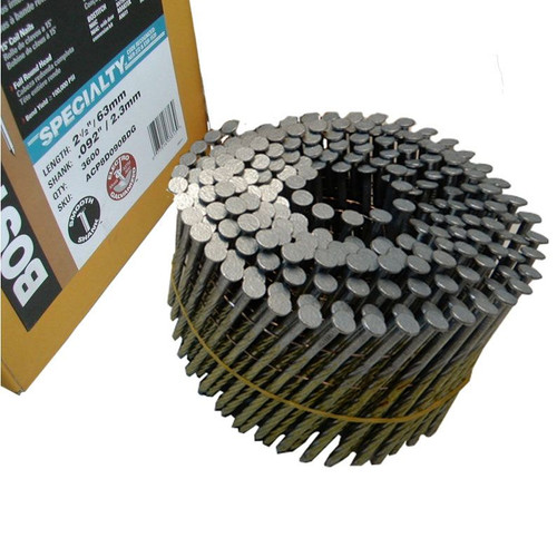 BOSTITCH 2 1/2 Inch 15 Degree Plastic Coil Galvanized Nail
