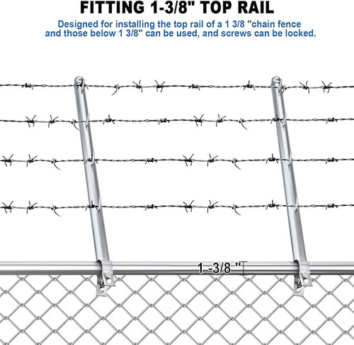 10 Pack Barbwire Arm Extensions for Chain Link Fence, 25