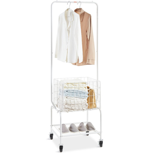 Laundry Trolley Laundry Cart With Hanging Rack Stainless Steel