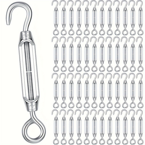 48 Pcs Stainless Steel 4 Mm Wire Rope Hook And Eye Turnbuckle For Cable ...