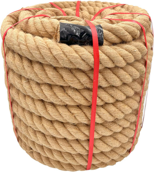 Mt2 Rope Hemp Rope Thick Natural 2 in X 100 Ft Twisted Manila Rope for Tug of ...