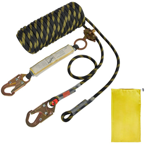 Vertical Lifeline Assembly, 0.55'' x 100' Fall Protection Rope with 30 ...