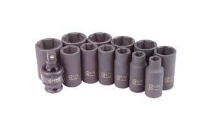 Sunex Tools 13 Pc. 3/8" Drive SAE Mid-Depth Impact Socket Set