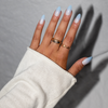 Plant Based Light Blue Ombre Stiletto Nail