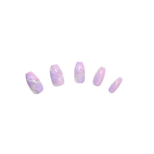 Helios Gel Effect Artificial Nails 24PC - Coffin Pink Marble