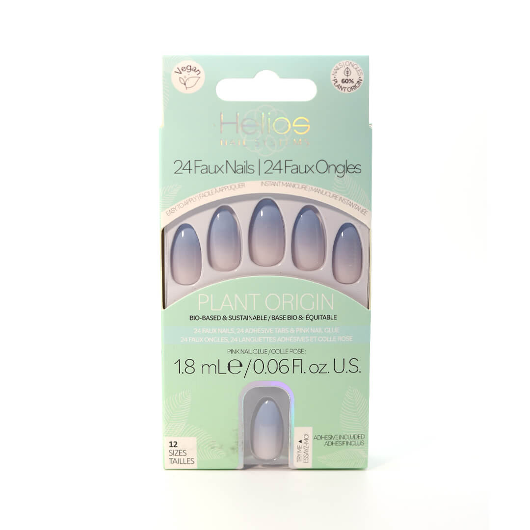 Plant Based Light Blue Ombre Stiletto Nail