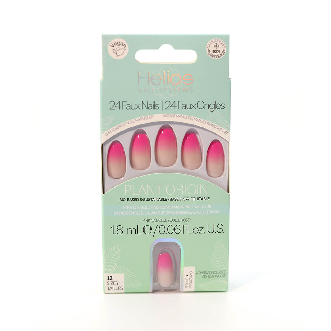 Plant Based Rose Red Ombre Coffin Nail