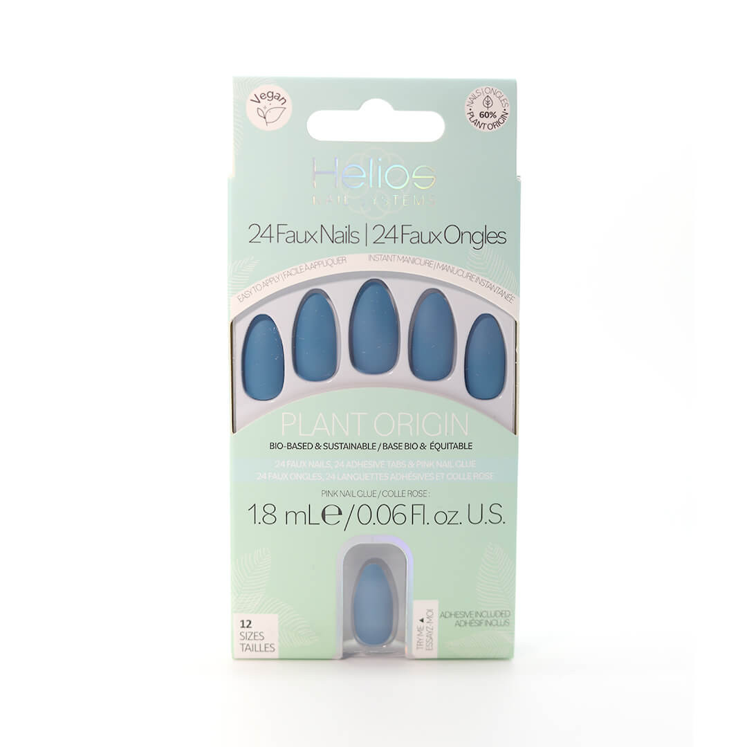Plant Based Blue Matte Stiletto Nail