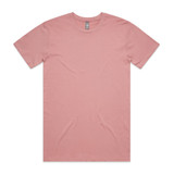 A plain pink T-shirt with a crew neckline and short sleeves, featuring a small logo on the label.