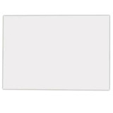 A square cut fridge magnet in a plain white finish. Features a subtle border and includes a logo.