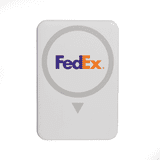 A wireless charging power bank in white with a circular design and a logo.