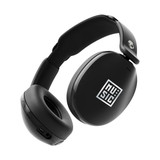 Black Skullcandy Hesh 360 headphones with a smooth finish and padded ear cups, featuring a logo on the side.