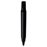 A black permanent marker with a ridged cap, featuring a fine tip for precise writing. It has a logo on the body.