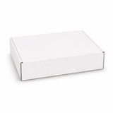 A white custom box with a locking lid, measuring 290 x 175 x 60mm, featuring a simple design.